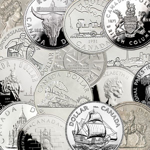 10 x Canada 50% Silver $1 (.300oz each ) (1968 - 1991)